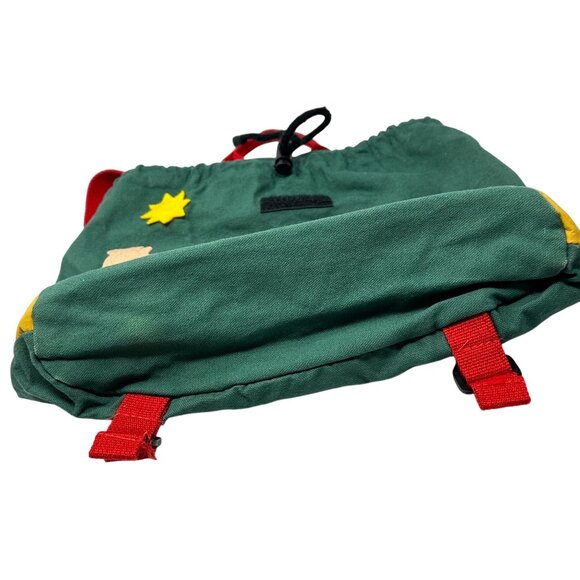 Stephen Joseph Kids Backpack Canvas Felt Moose Nature Green Yellow Red Straps - Picture 12 of 15
